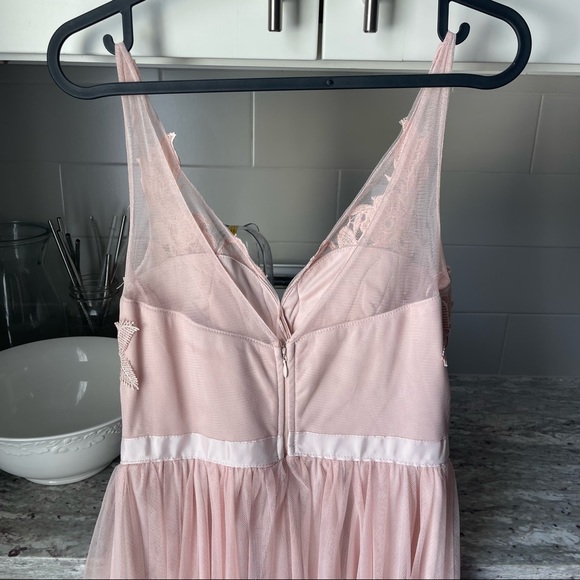 💥SOLD💥 Pink Lace Floral Dress Bridesmaid Formal Prom size small - Picture 3 of 3